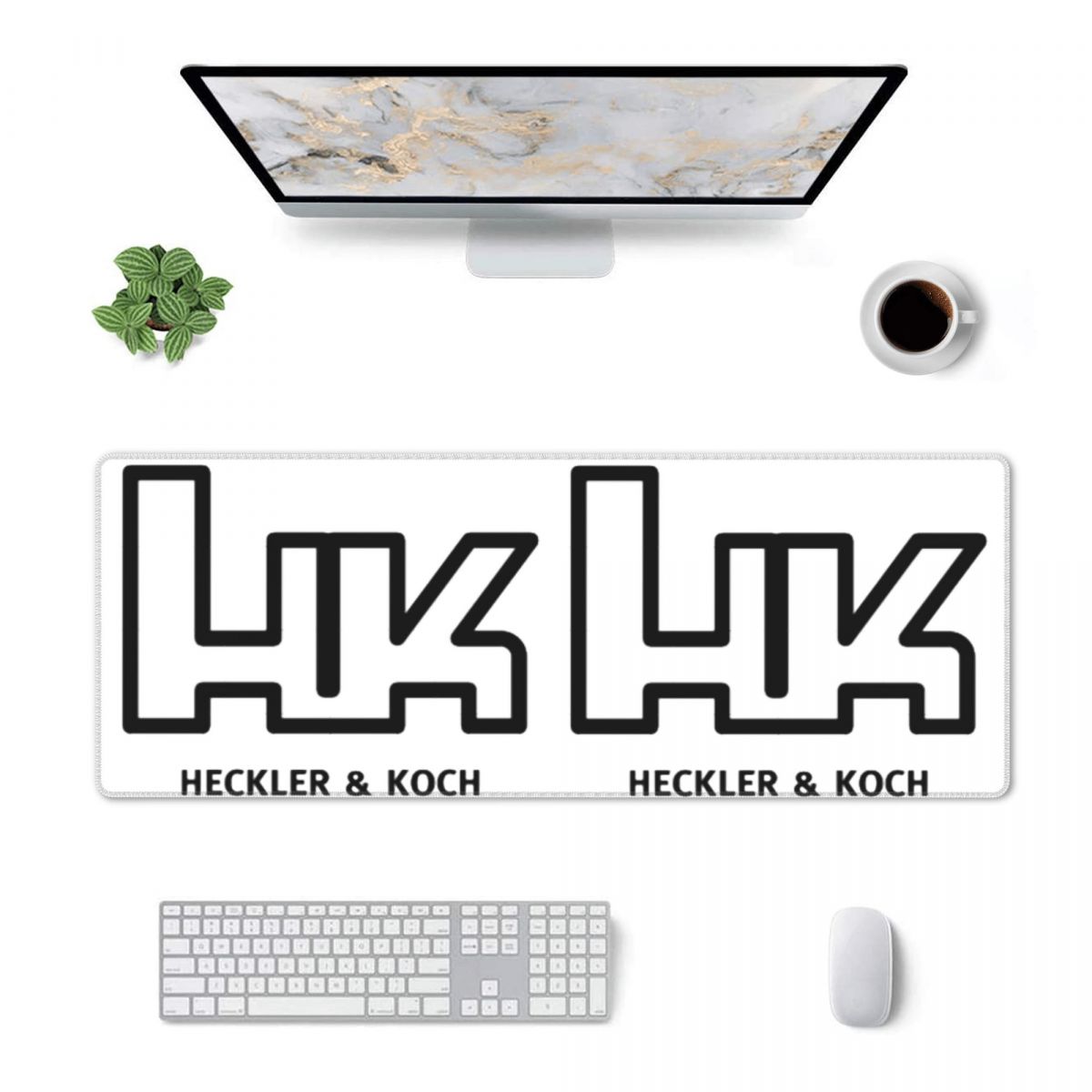 Gaming Accessories Logo - 大型マウスパッド ヘッケラーコッホ HKロゴ ゲーマーPC ノートパソコンマット キーボードカーペット
