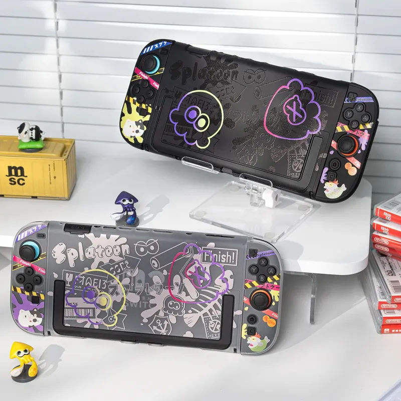 Gaming Accessories Nintendo - アニメスイッチ保護ケース任天堂スイッチ 2/Oled スプリットコントローラーハードケースジョイコンドックカバーゲームコンソールアクセサリー