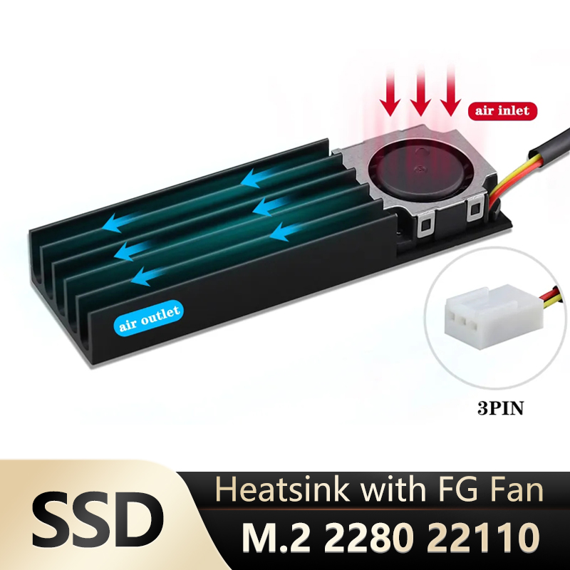 M2 Heatsink Cooler - Gdstime M.2 2280 22110 ソリッドステートハードディスクファン ヒートシンク付き