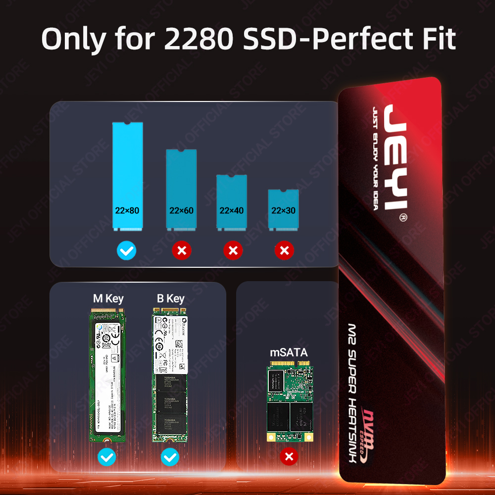 JEYI M2 SSDヒートシンク 0.5mm高導熱クーラー - M2 Heatsink Cooler のレビューと価格