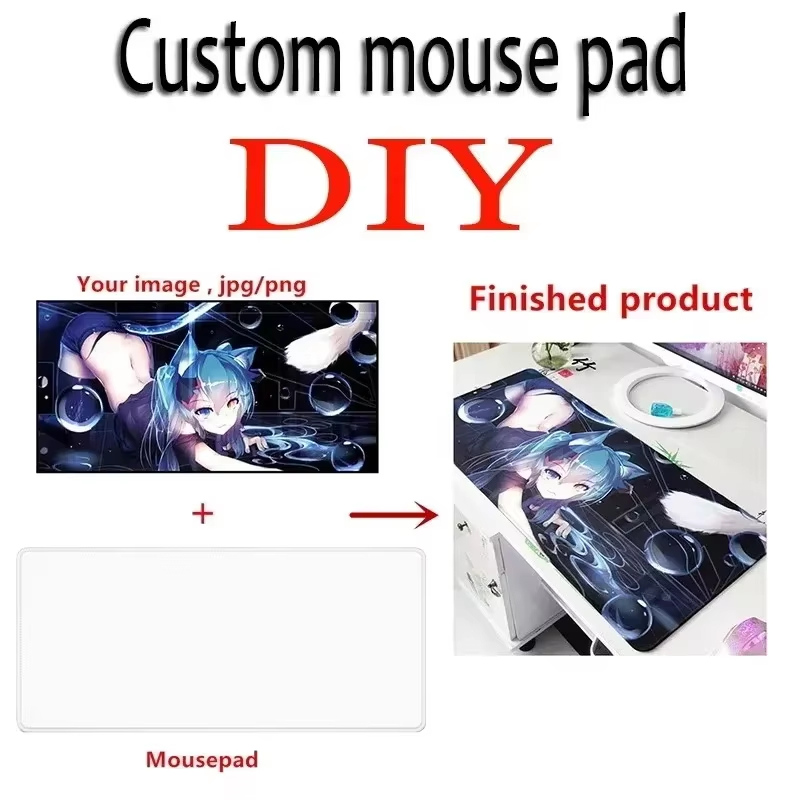 DIYカスタムマウスパッドXXLアニメ写真マウスパッドデスク - Gaming Accessories Photo のレビューと価格