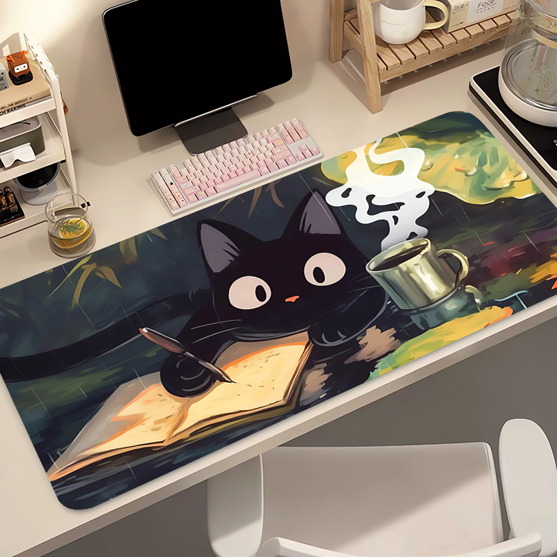かわいい黒猫シリコンソフトゲーミングマウスパッド大型キーボー - Gaming Accessories Wholesale のレビューと価格