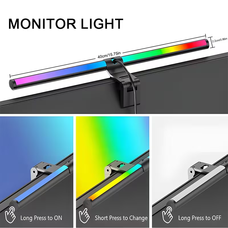 RGB LEDモニターライトバー USB給電式 ハンギングス - Gaming Accessories Wall Mount のレビューと価格