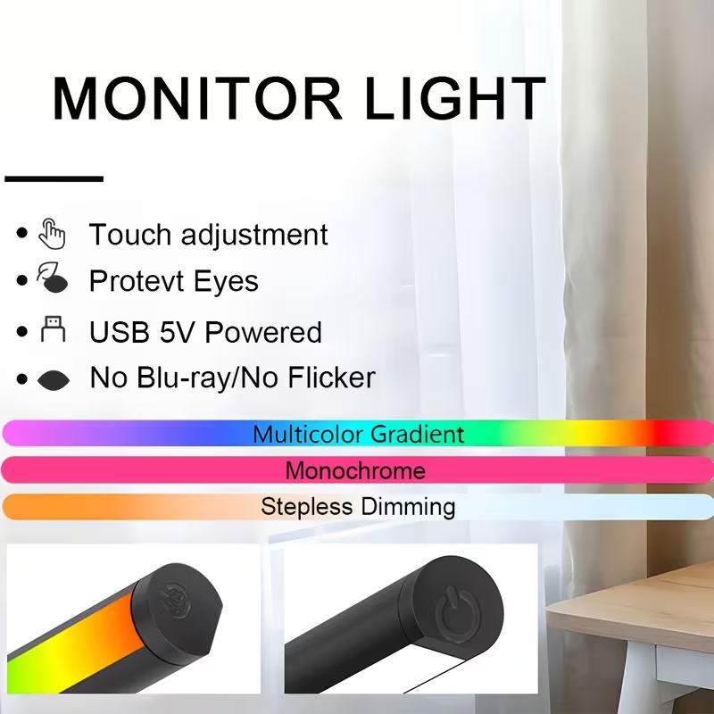 RGB LEDモニターライトバー USB給電式 ハンギングス - Gaming Accessories Wall Mount のレビューと価格